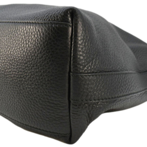 GUCCI Miss GG Original Pebbled Calfskin Leather Hobo Bag Black 326514