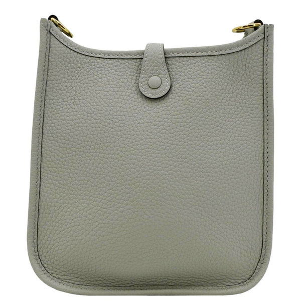 HERMES Evelyne TPM Clemence Crossbody Bag Light Grey back side