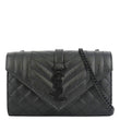 YVES SAINT LAURENT Grain De Poudre Embossed Leather Crossbody Chain Bag Black