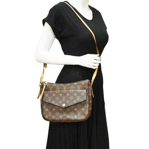 LOUIS VUITTON Mabillon Monogram Canvas Shoulder Crossbody Bag Brown