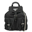 PRADA Double Pocket Mini Nylon Backpack Crossbody Bag Black