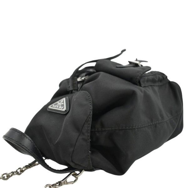 PRADA Double Pocket Mini Nylon Backpack Crossbody Bag Black