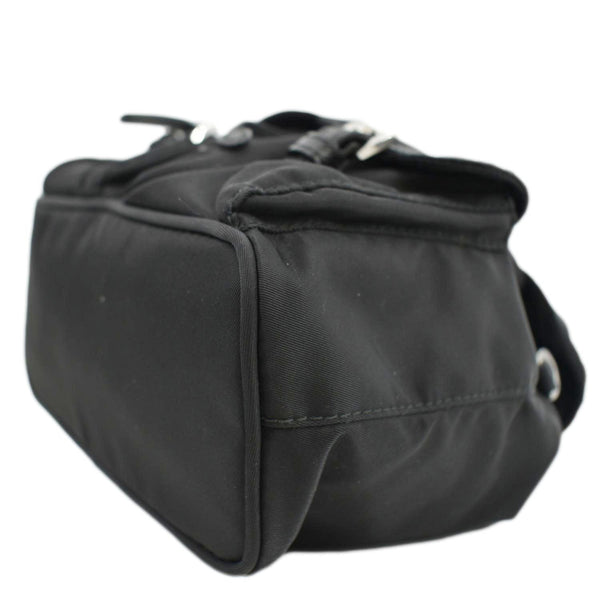 PRADA Double Pocket Mini Nylon Backpack Crossbody Bag Black