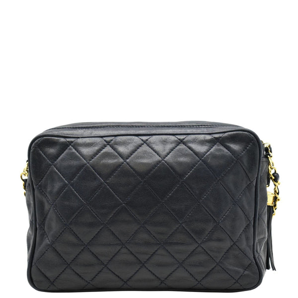 CHANEL Vintage Quilted Leather Camera Crossbody Bag Black