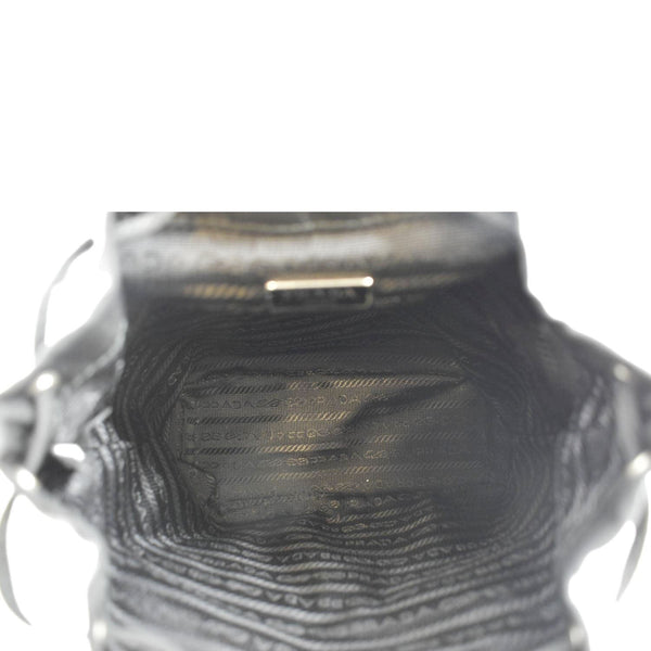 PRADA Double Pocket Mini Nylon Backpack Crossbody Bag Black