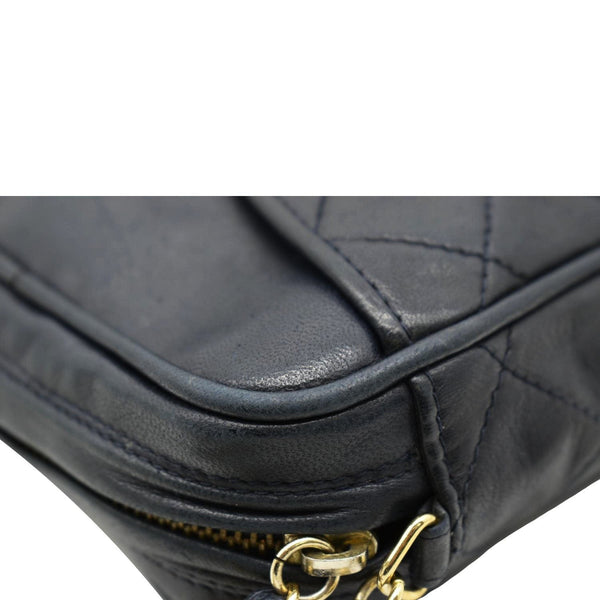 CHANEL Vintage Quilted Leather Camera Crossbody Bag Black