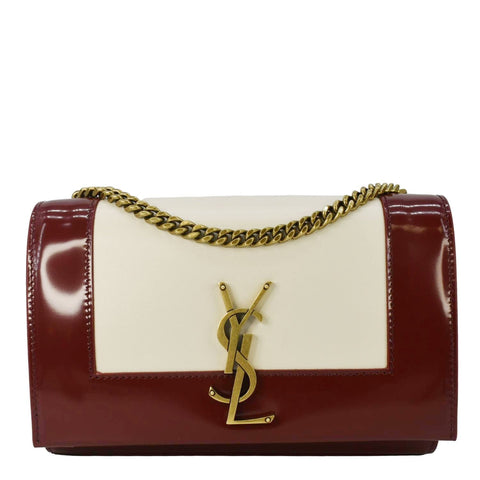 YVES SAINT LAURENT Kate Small Leather Chain Shoulder Bag Burgundy