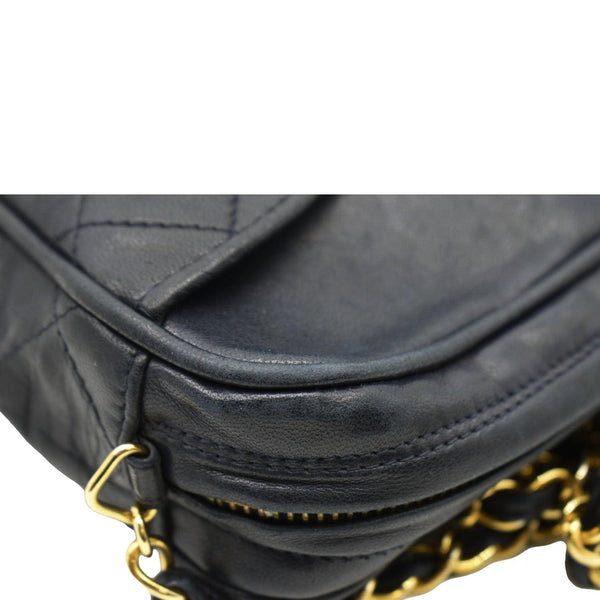 CHANEL Vintage Quilted Leather Camera Crossbody Bag Black
