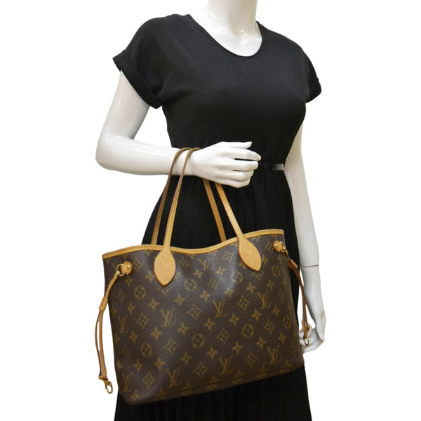 LOUIS VUITTON Neverfull PM Monogram Canvas Tote Bag Brown