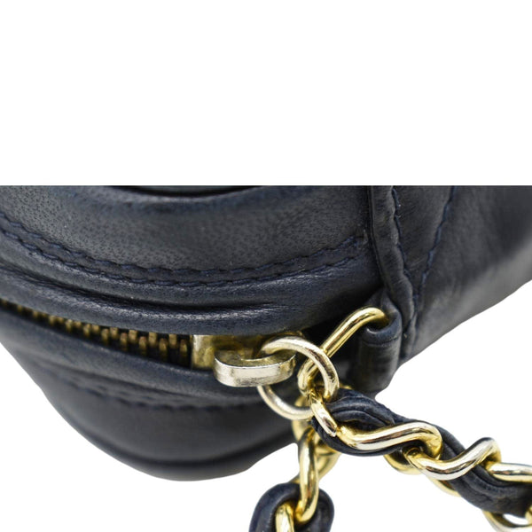 CHANEL Vintage Quilted Leather Camera Crossbody Bag Black