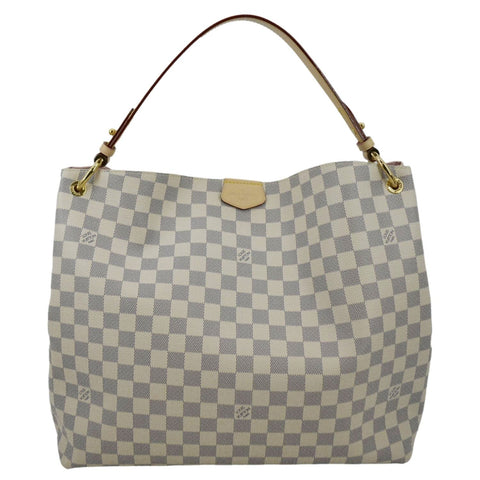 LOUIS VUITTON Graceful MM Damier Azur Hobo Shoulder Bag White