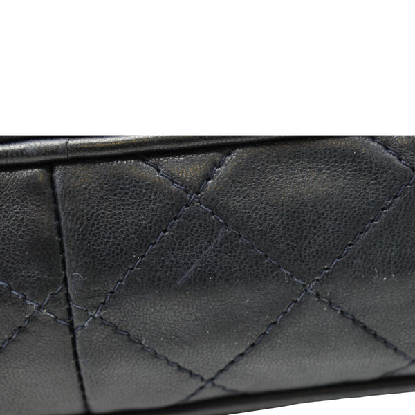 CHANEL Vintage Quilted Leather Camera Crossbody Bag Black