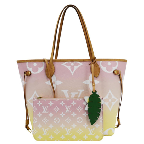 LOUIS VUITTON Neverfull MM By The Pool Monogram Giant Tote Bag Pink