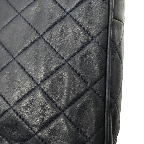 CHANEL Vintage Quilted Leather Camera Crossbody Bag Black
