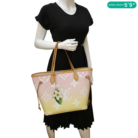 LOUIS VUITTON Neverfull MM By The Pool Monogram Giant Tote Bag Pink