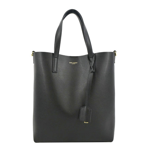 YVES SAINT LAURENT Toy Supple Leather Shopping Tote Bag Black