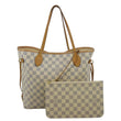 LOUIS VUITTON Neverfull MM Damier Azur Shoulder Bag White