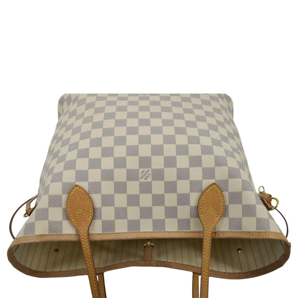 LOUIS VUITTON Neverfull MM Damier Azur Shoulder Bag White