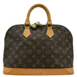 LOUIS VUITTON Alma PM Monogram Canvas Satchel Bag Brown