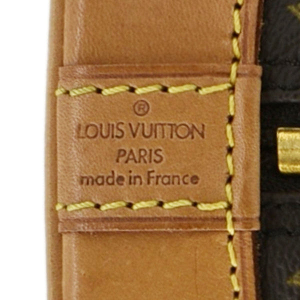LOUIS VUITTON Alma PM Monogram Canvas Satchel Bag Brown