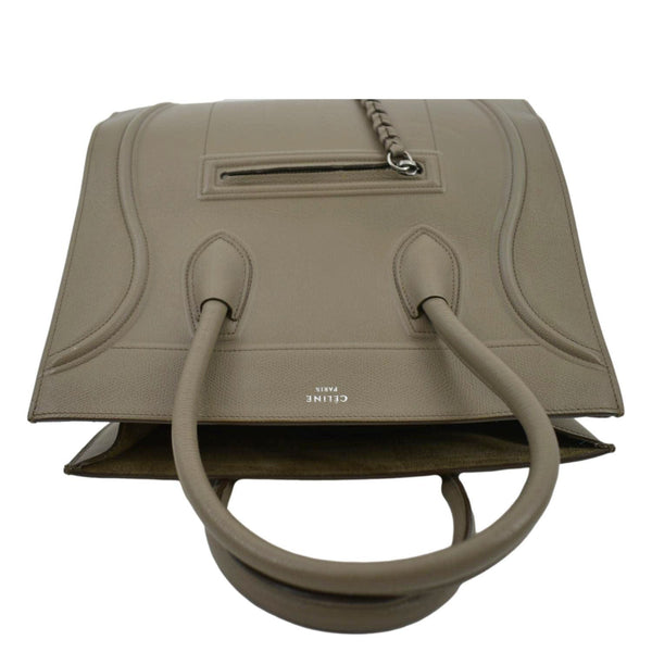 CELINE Phantom Medium Leather Tote Bag Beige