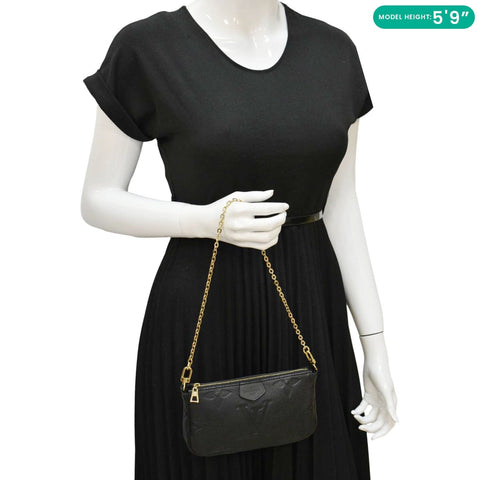 LOUIS VUITTON Pochette Accessoires Monogram Empreinte Shoulder Bag Black