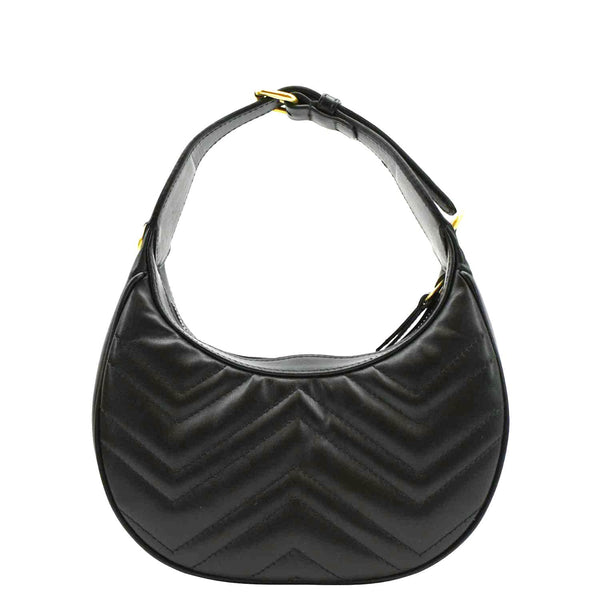 GUCCI Mini Leather Shoulder Bag Black back side