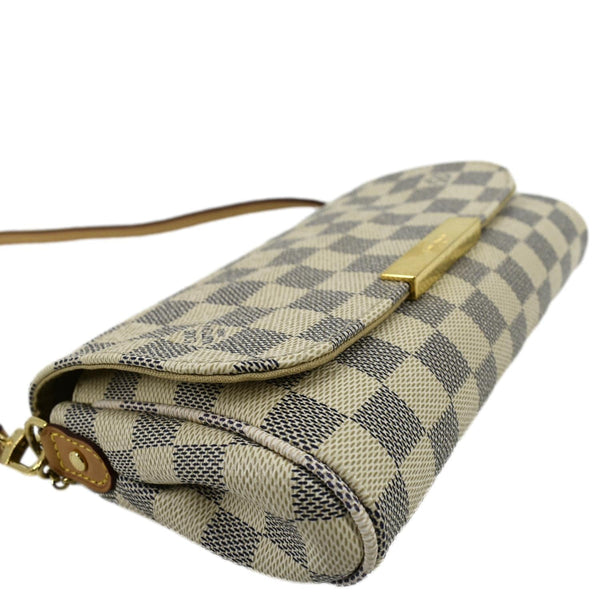 LOUIS VUITTON Favorite MM Damier Azur Crossbody Bag White