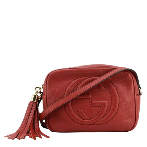 GUCCI Soho Disco Leather Crossbody Bag Red 308364