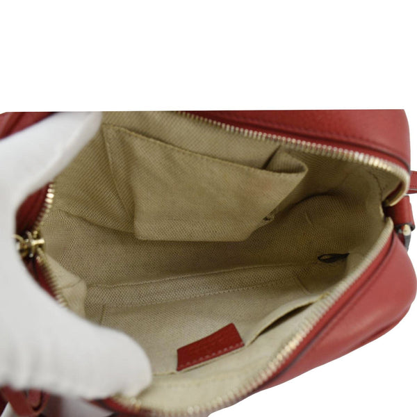 GUCCI Soho Disco Leather Crossbody Bag Red 308364