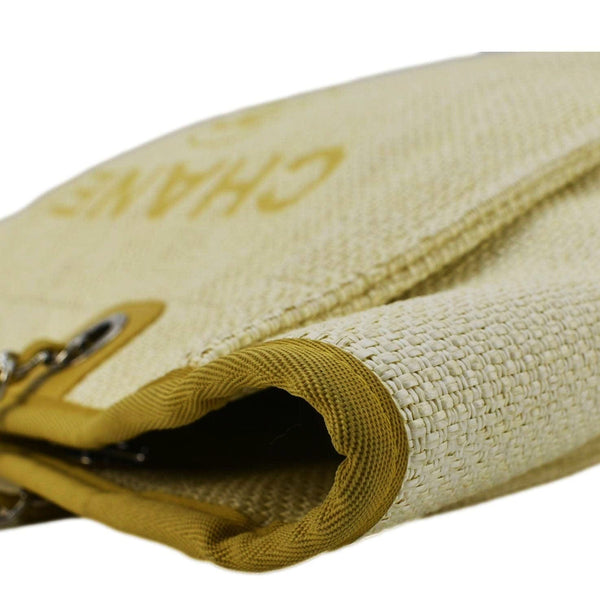 CHANEL Deauville Straw Raffia Tote Bag Yellow