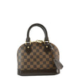 LOUIS VUITTON Alma BB Damier Ebene Satchel Bag Brown