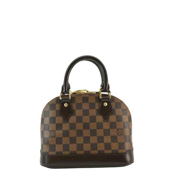 LOUIS VUITTON Alma BB Damier Ebene Satchel Bag Brown