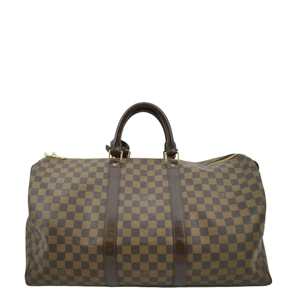 LOUIS VUITTON Keepall 50 Damier Ebene Travel Bag Brown