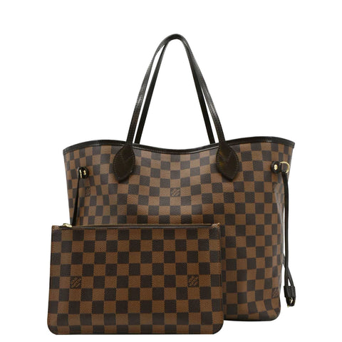 LOUIS VUITTON  Neverfull MM Damier Ebene Tote Bag Brown
