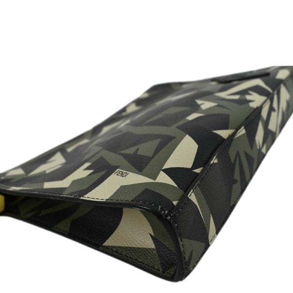 FENDI Leather Clutch Zip Pouch Black