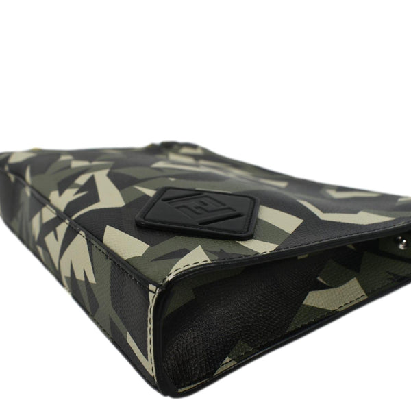 FENDI Leather Clutch Zip Pouch Black