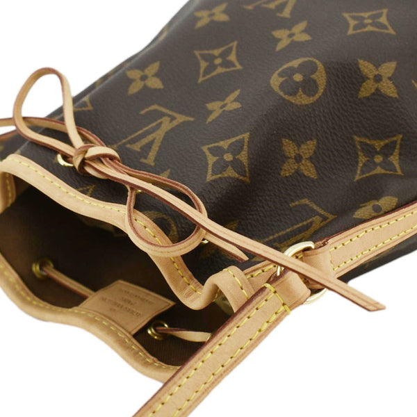 LOUIS VUITTON Monogram Nano Noe Monogram Canvas Crossbody Bag Brown