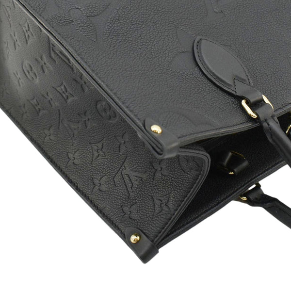 LOUIS VUITTON Onthego MM Giant Monogram Empreinte Leather Tote Bag Black