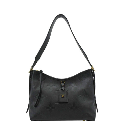 LOUIS VUITTON Carryall PM Monogram Empreinte Leather Shoulder Bag Black