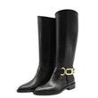 LOUIS VUITTON Westside Flat High Leather Boot Noir Black