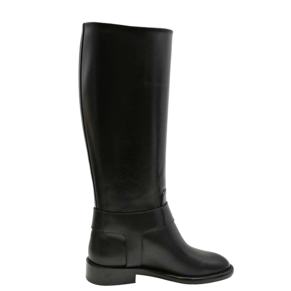 LOUIS VUITTON Westside Flat High Leather Boot Noir Black