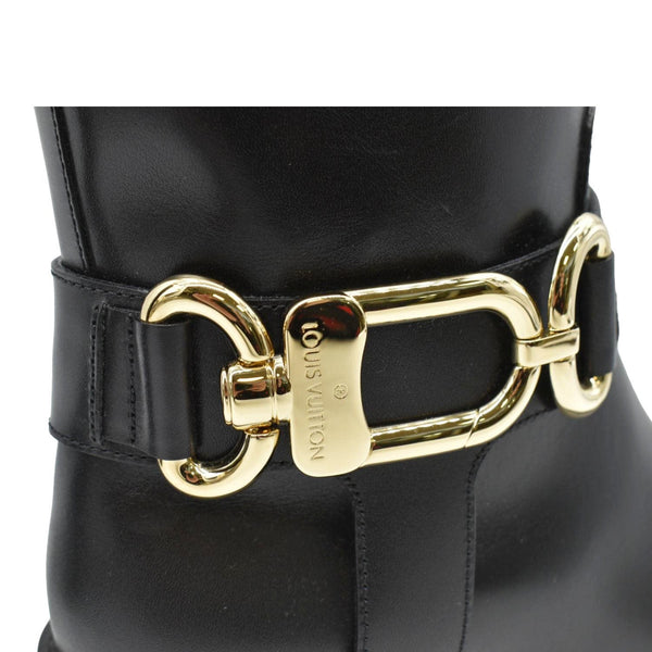 LOUIS VUITTON Westside Flat High Leather Boot Noir Black