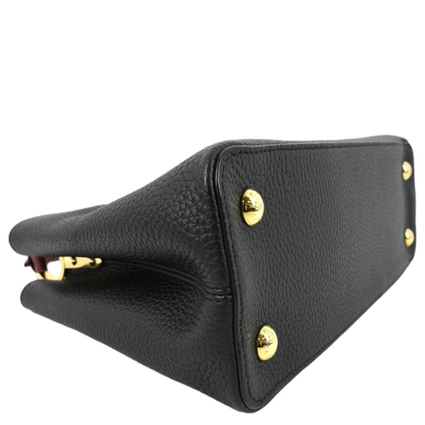 LOUIS VUITTON CapucinesTaurillon Satchel bag Black Leather with lower right side view