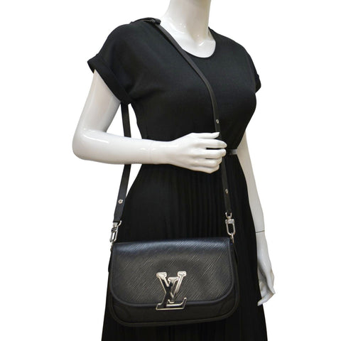 LOUIS VUITTON Buci Epi Grained Leather Shoulder Bag Black