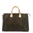LOUIS VUITTON Speedy 35 Monogram Canvas Satchel Bag Brown