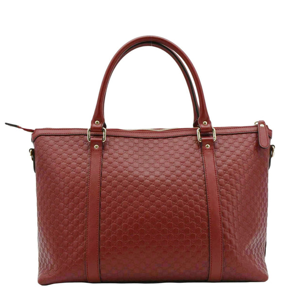 GUCCI Microguccissima Leather Tote Bag Red 449655