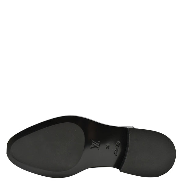 LOUIS VUITTON Westside Flat High Leather Boot Noir Black