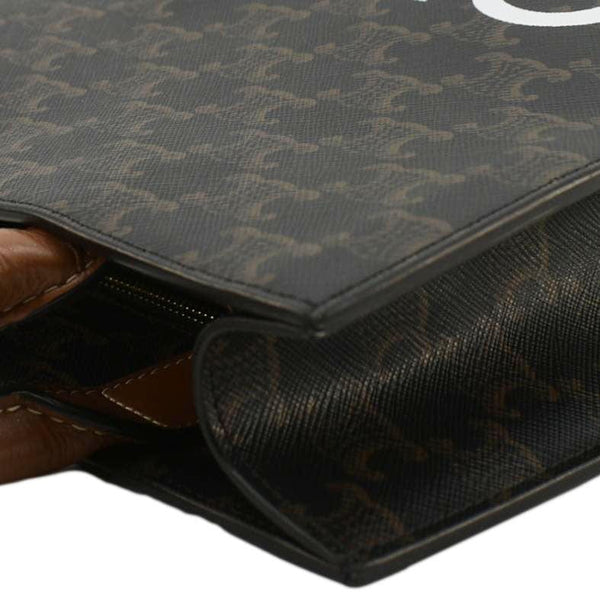 CELINE Triomphe Vertical Cabas Small Canvas Shoulder Bag Black