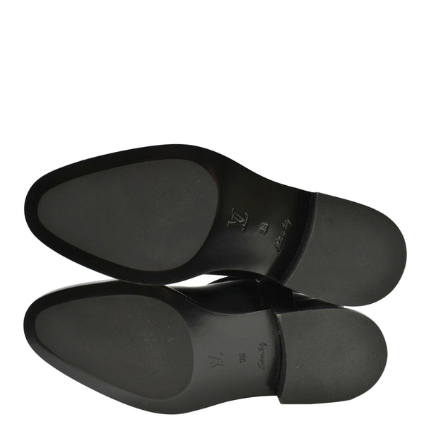 LOUIS VUITTON Westside Flat High Leather Boot Noir Black